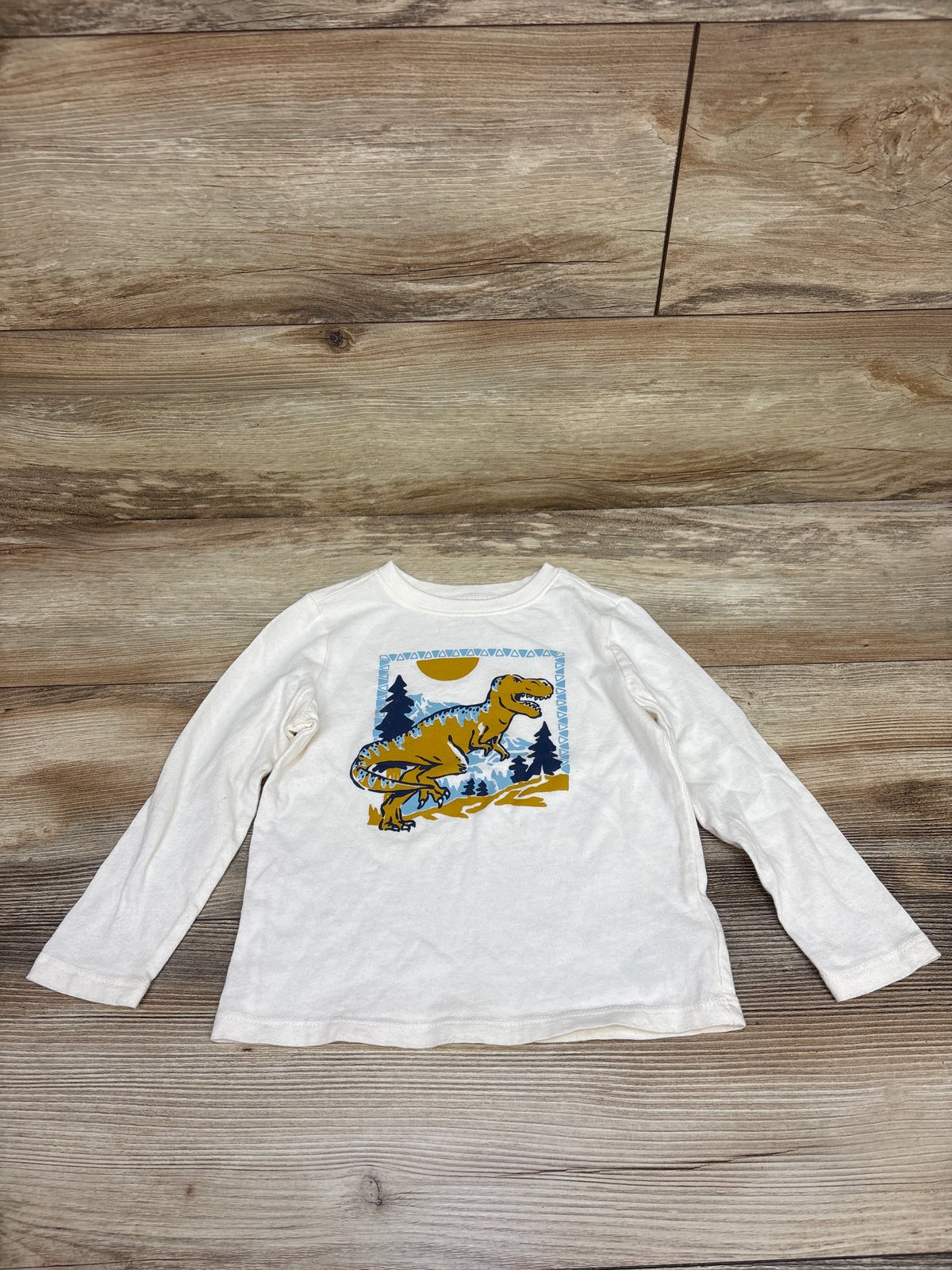 Old Navy Long Sleeve Dino Shirt Ivory sz 3T