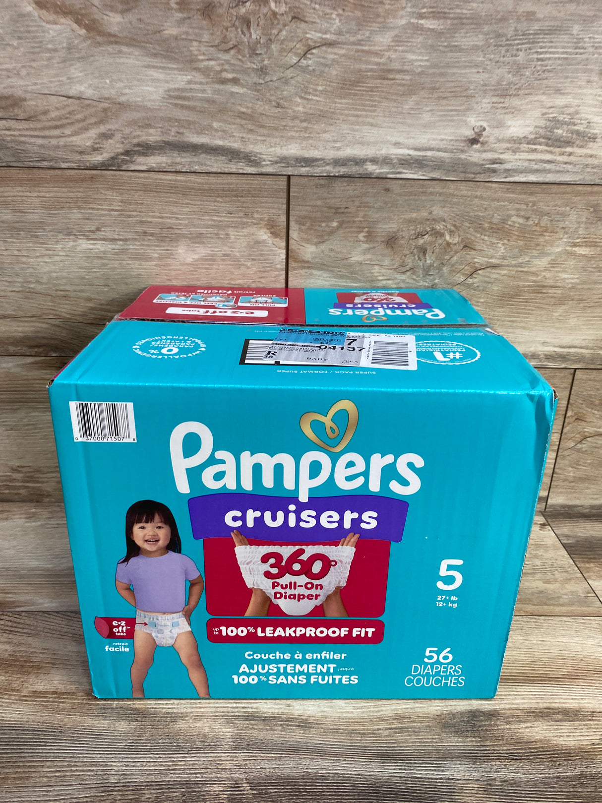 NEW Box of Pampers Cruisers 360 Diapers 56ct. Size 5