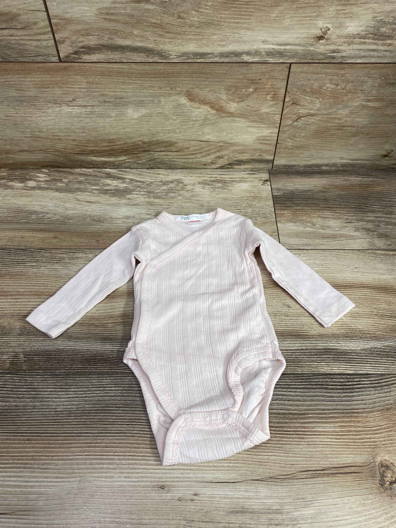 Zara Pointelle Kimono Bodysuit Pink sz 1-3m