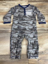 Mud Pie LS Camo Print Romper Grey sz 3-6m