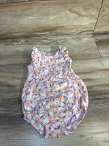 Minymo Floral Ruffle Sleeve Bubble Romper Pink sz 6m