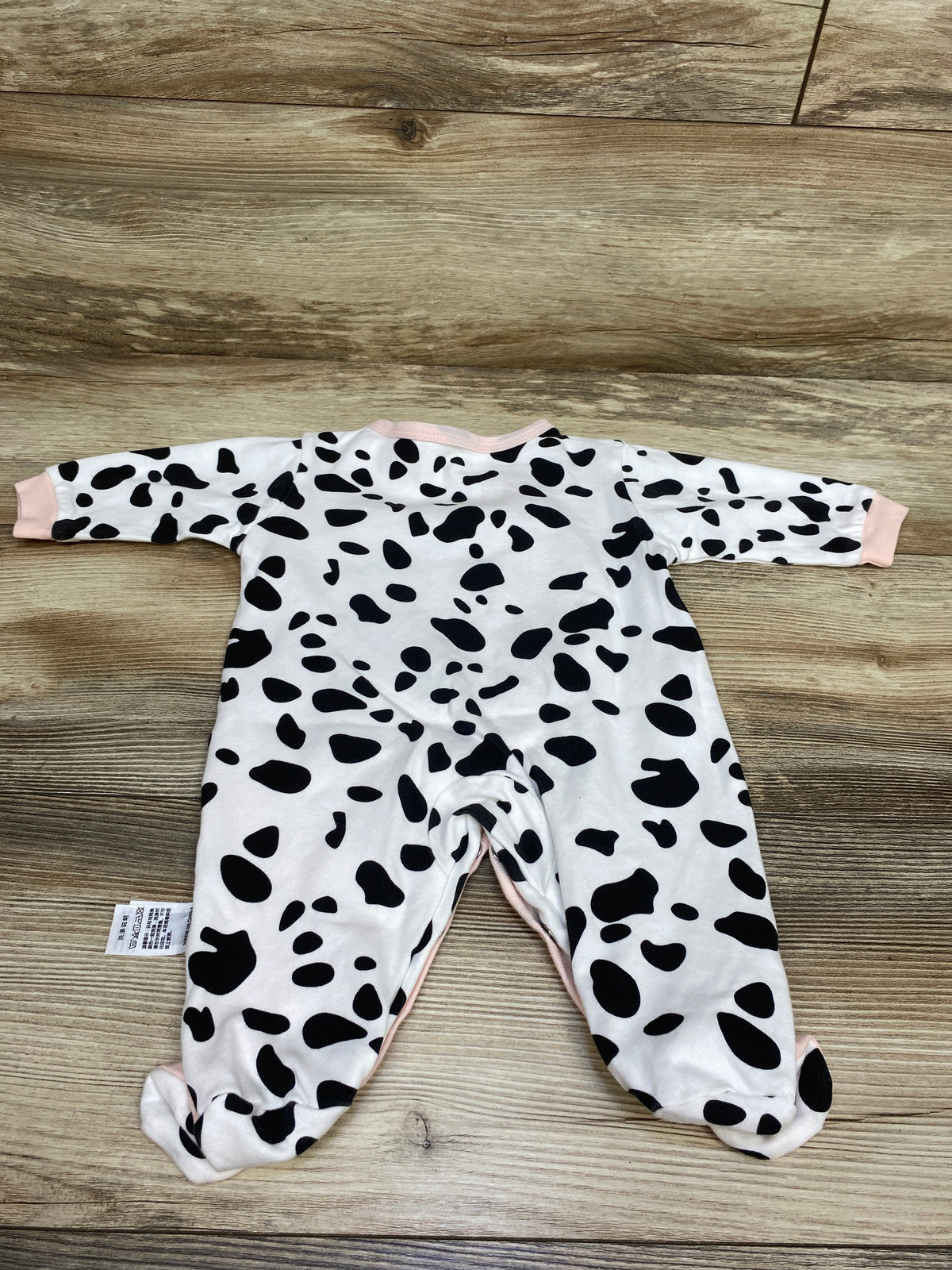Side Snap Footed Cow Coverall White sz 3m