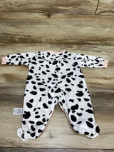 Side Snap Footed Cow Coverall White sz 3m