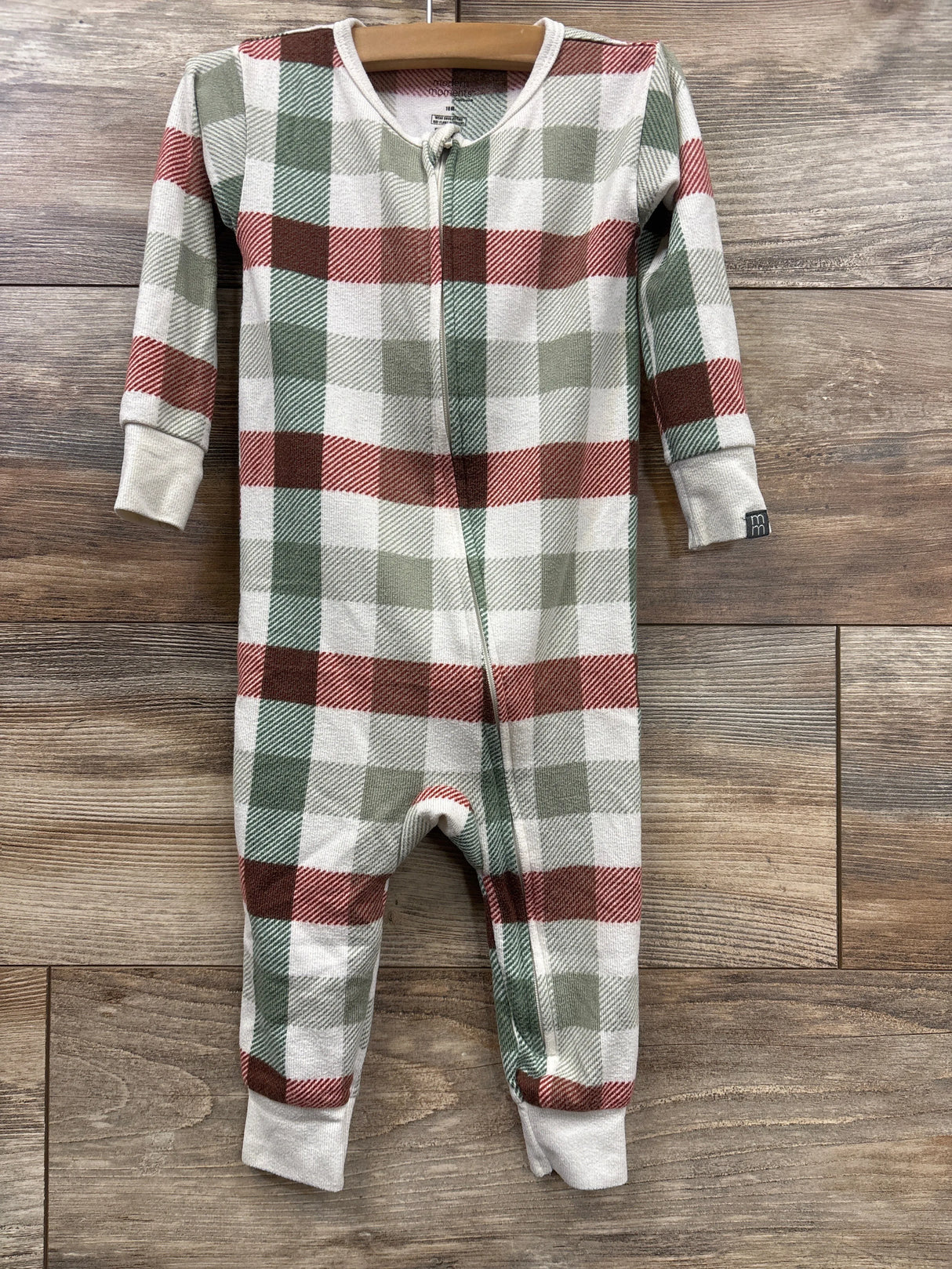 Modern Moments Plaid Sleeper ivory sz 18m