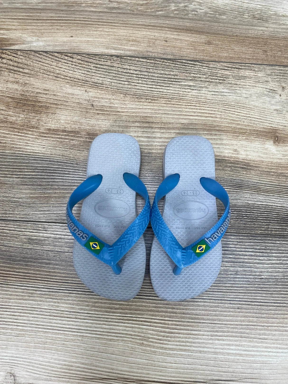 Havaianas Grey Brazil Logo Flip Flops sz 10c - Me 'n Mommy To Be