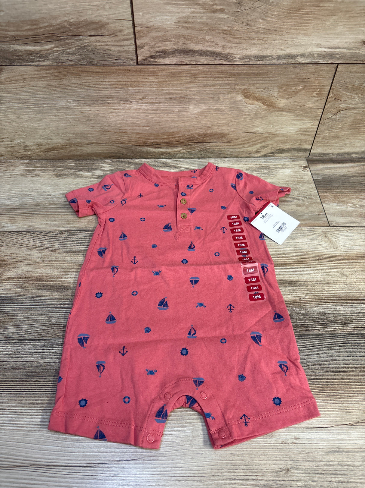 NEW Carter's Henley Shortie Romper Red sz 18m
