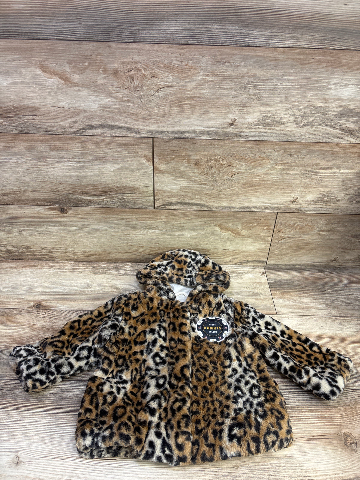 Steve Madden Faux Fur Vegas Golden Knight Leopard Jacket Brown sz 24m