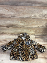 Steve Madden Faux Fur Vegas Golden Knight Leopard Jacket Brown sz 24m