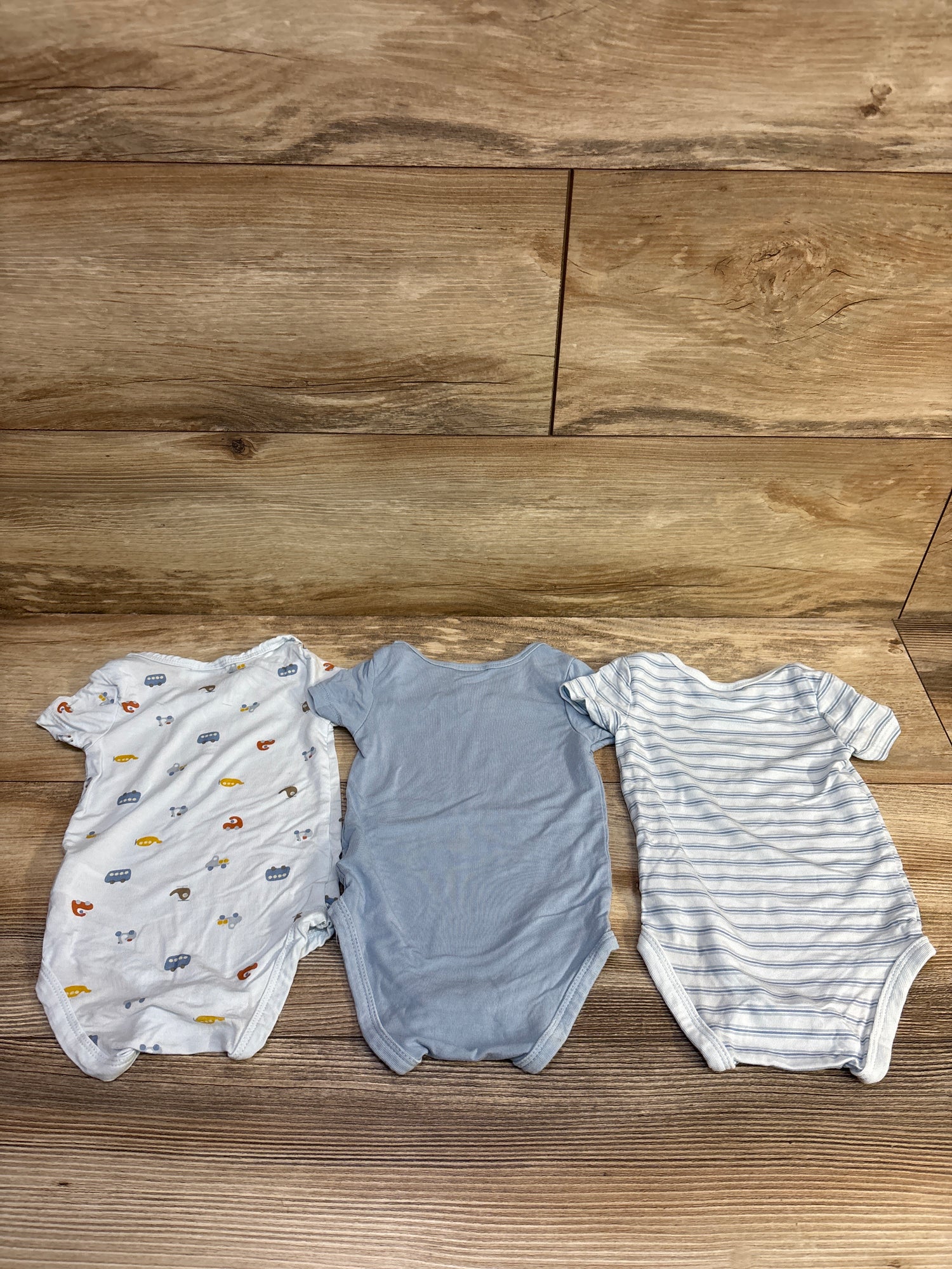 Tres Beau et Belle 3pk Modal Bodysuit Set Blue sz 0-3m