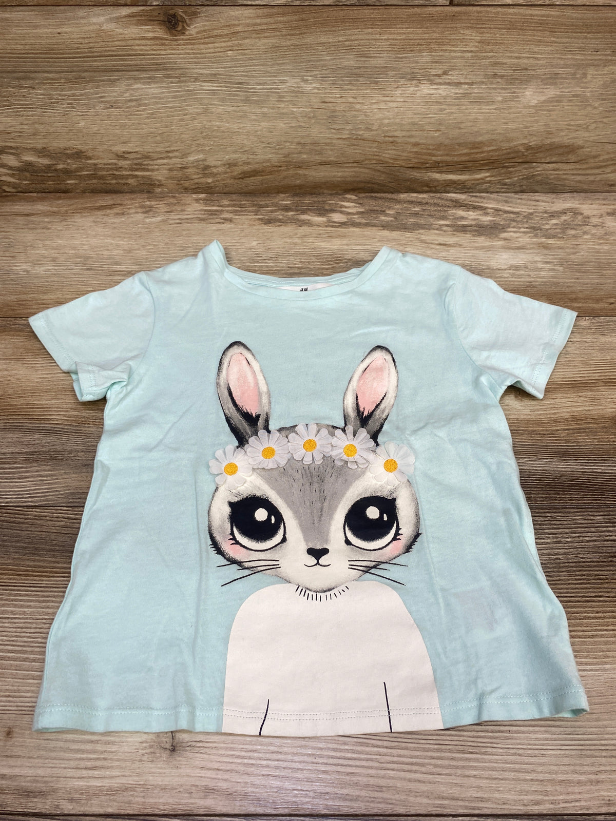 H&M Bunny Shirt Blue sz 5/6T