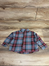 Mickey Mouse Button Up Plaid Shirt Blue sz 4-5T