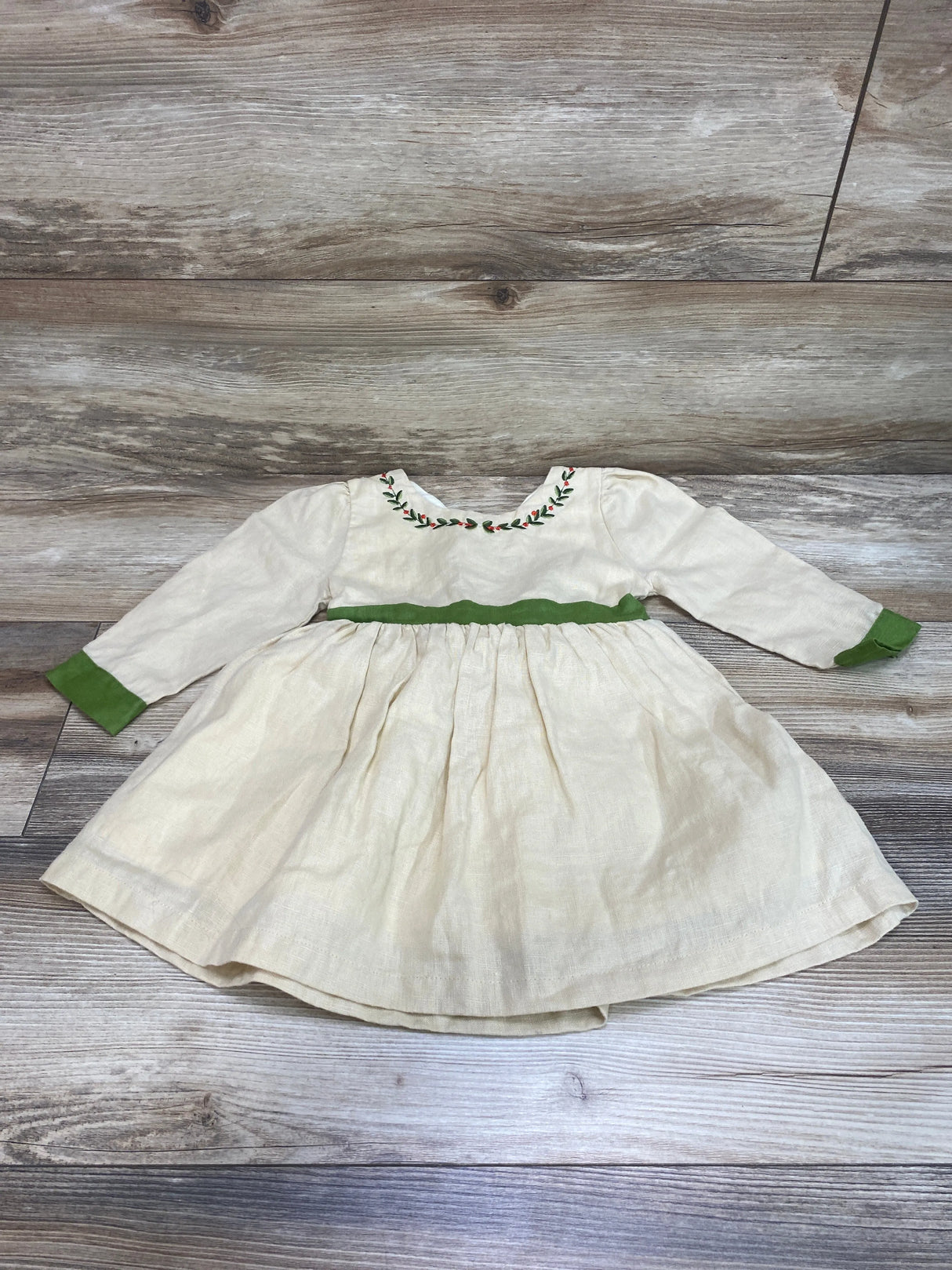 Eliza Grace Clothing Embroidered Dress Beige sz 3T