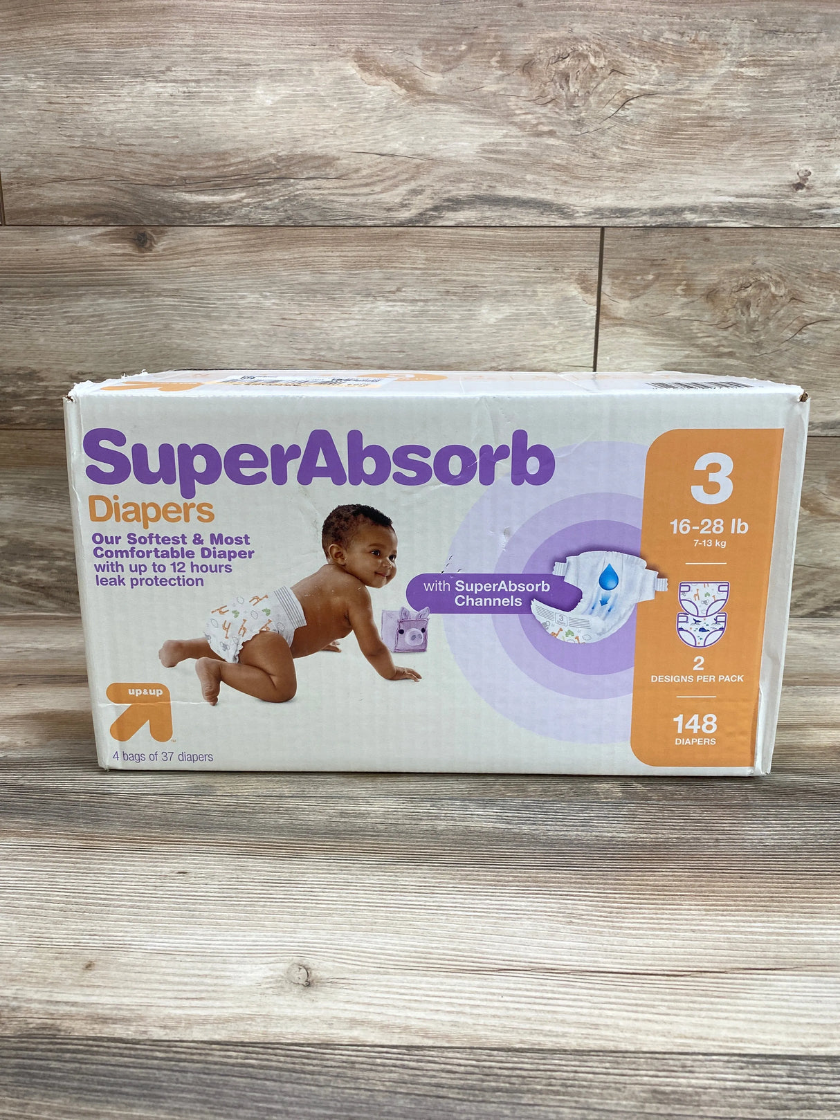 NEW Up & Up Super Absorb Diapers 148Ct., Size 3