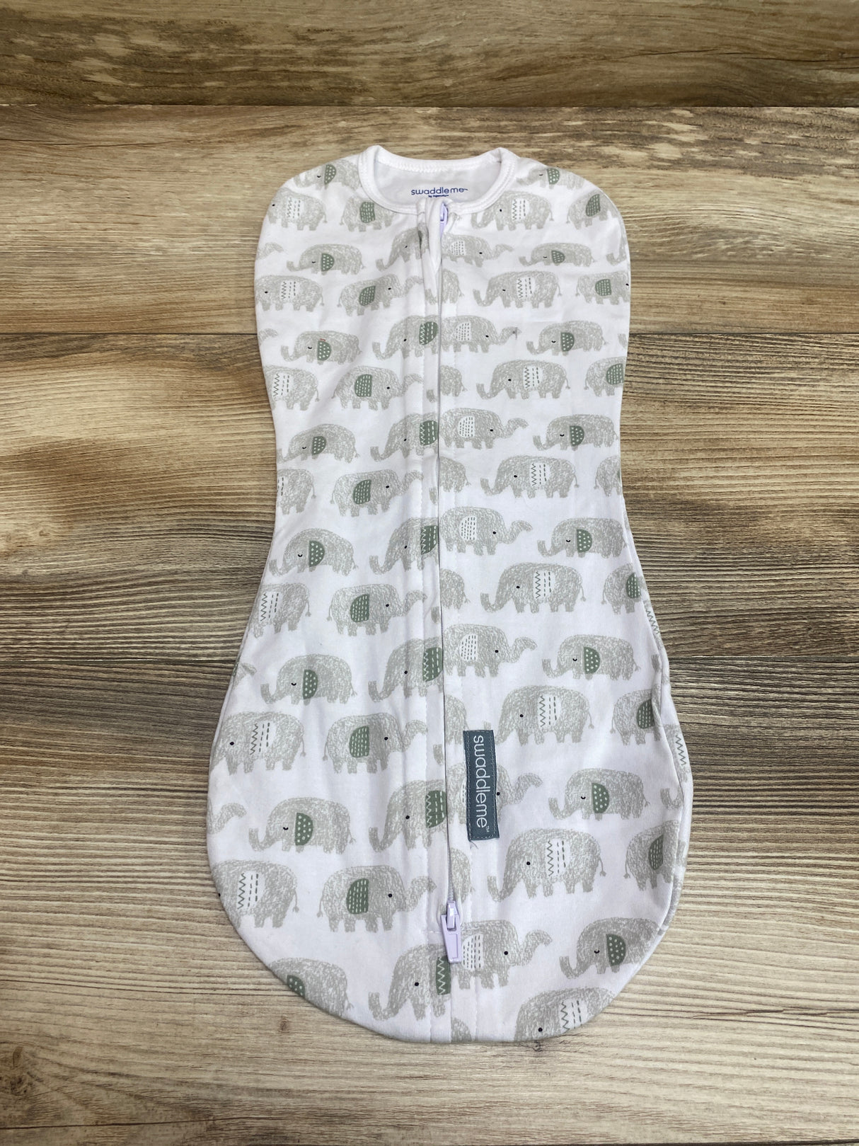 SwaddleMe Pod Elephant Print White sz 0-2m