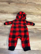 Carter's Buffalo Plaid Blanket Hooded Coverall Red sz Newborn