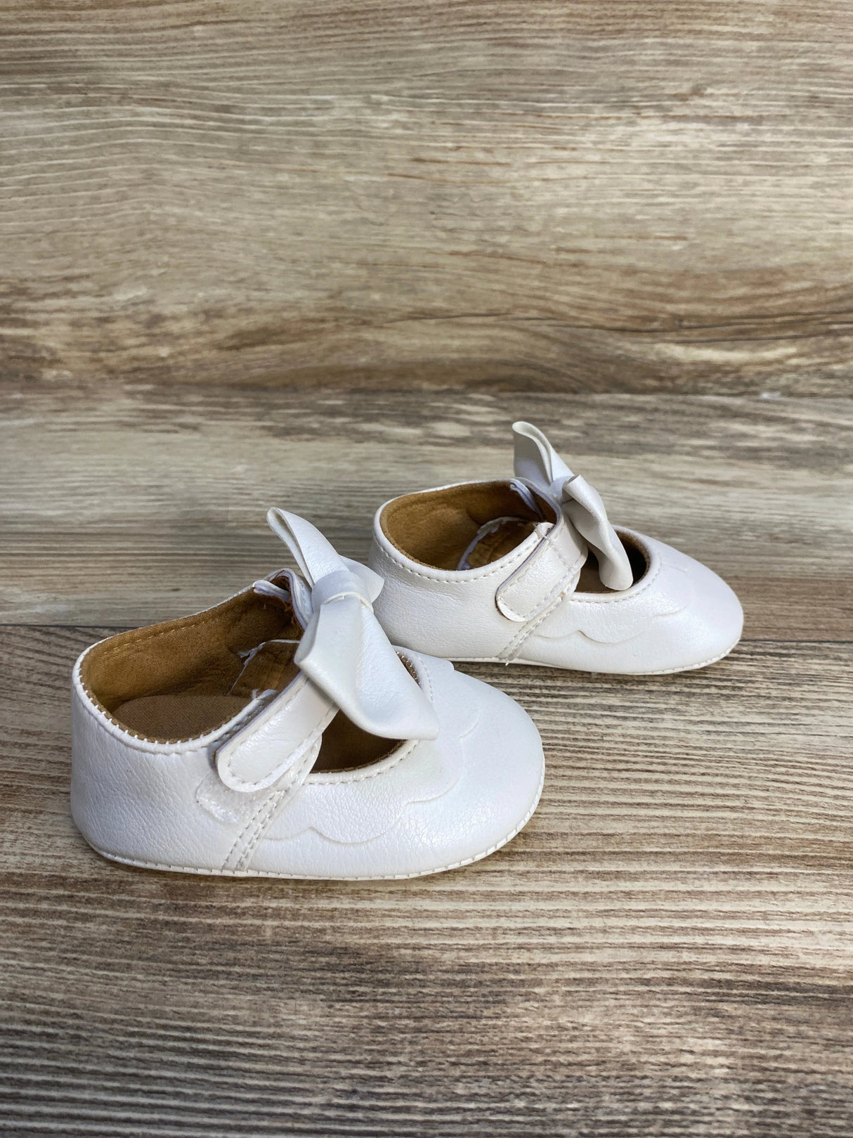 myggpp Mary Jane Flats with Bow White sz 0-6m