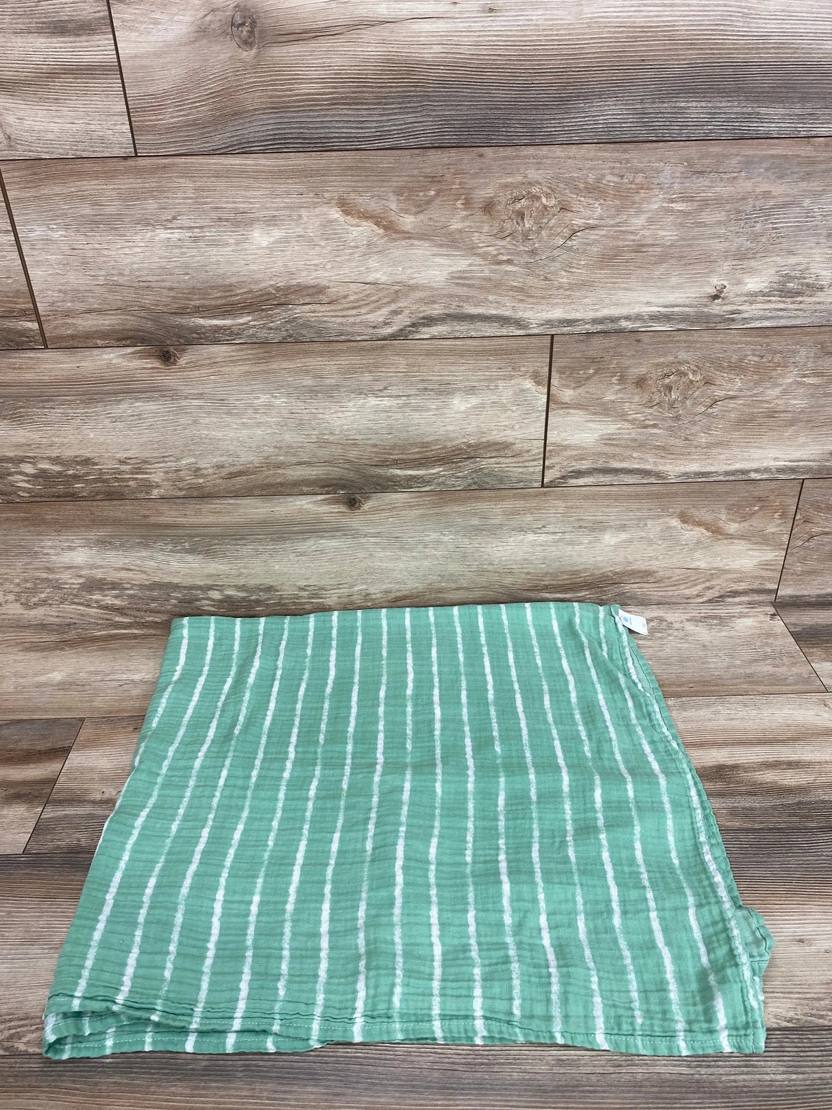 Cloud Island Muslin Swaddle Blanket Green Strips