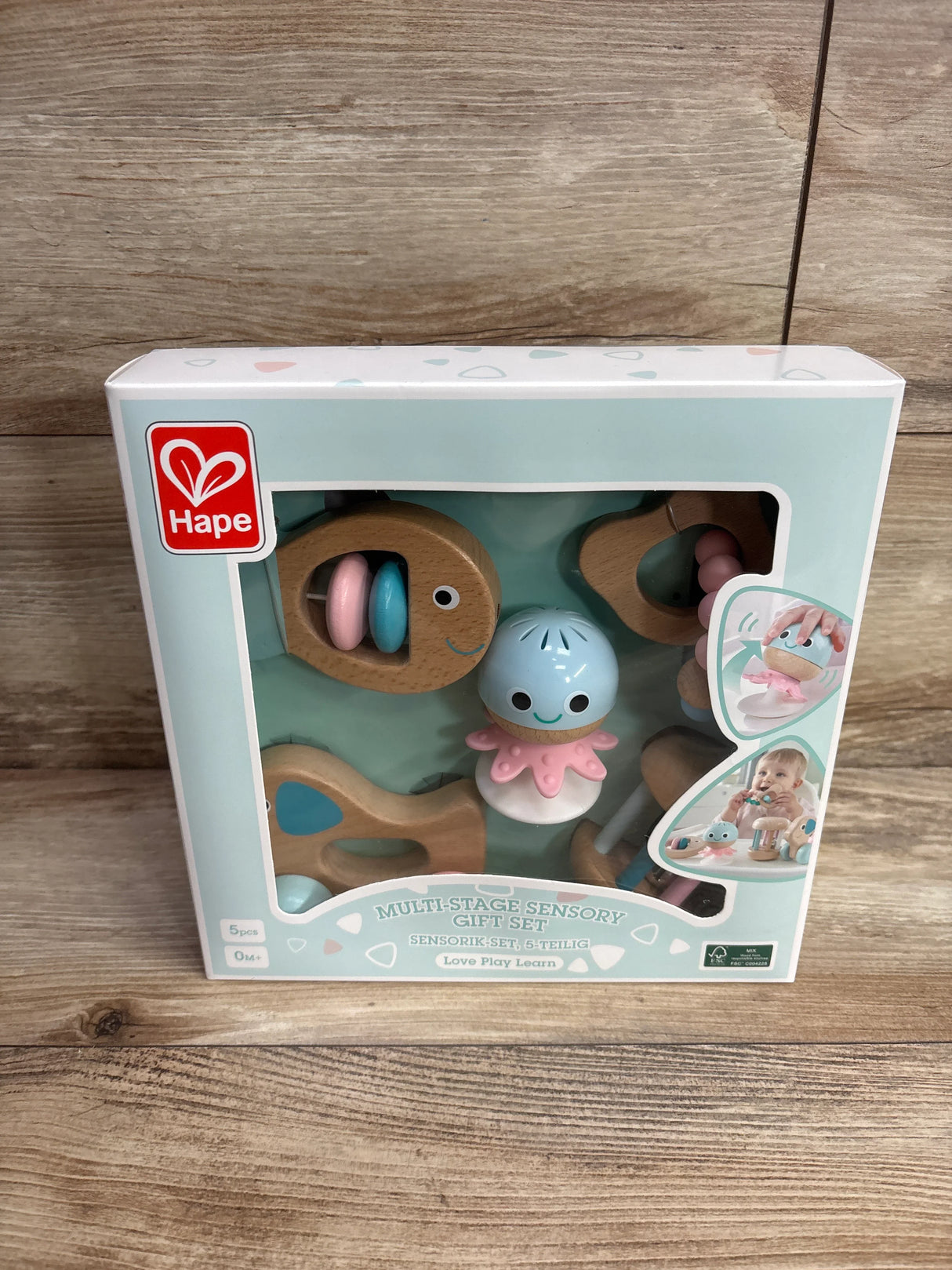 NEW Hape Wooden Multi-Stage Sensory 5pc Gift Set