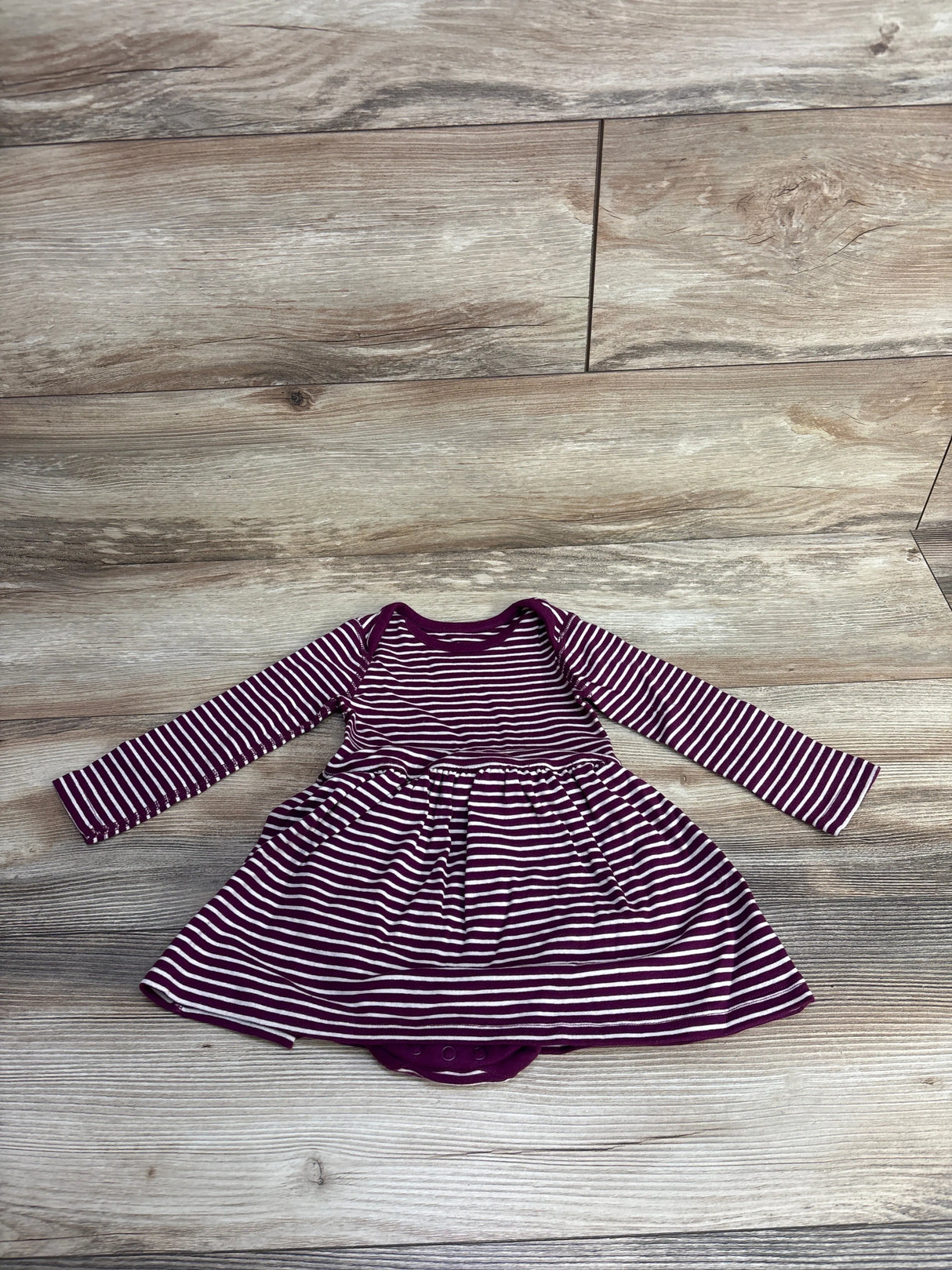Moon & Back Striped Bodysuit Dress Purple sz 18-24m