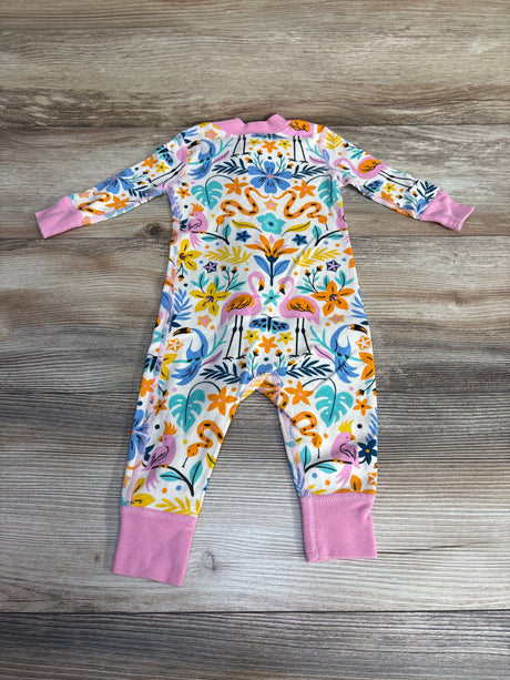 Hanna Andersson Flamingo Floral Footless Sleeper White sz 3-6m - Me n Mommy To Be
