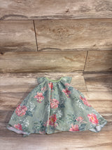 Baby Starters Floral Bodysuit Tulle Dress Green sz 6m