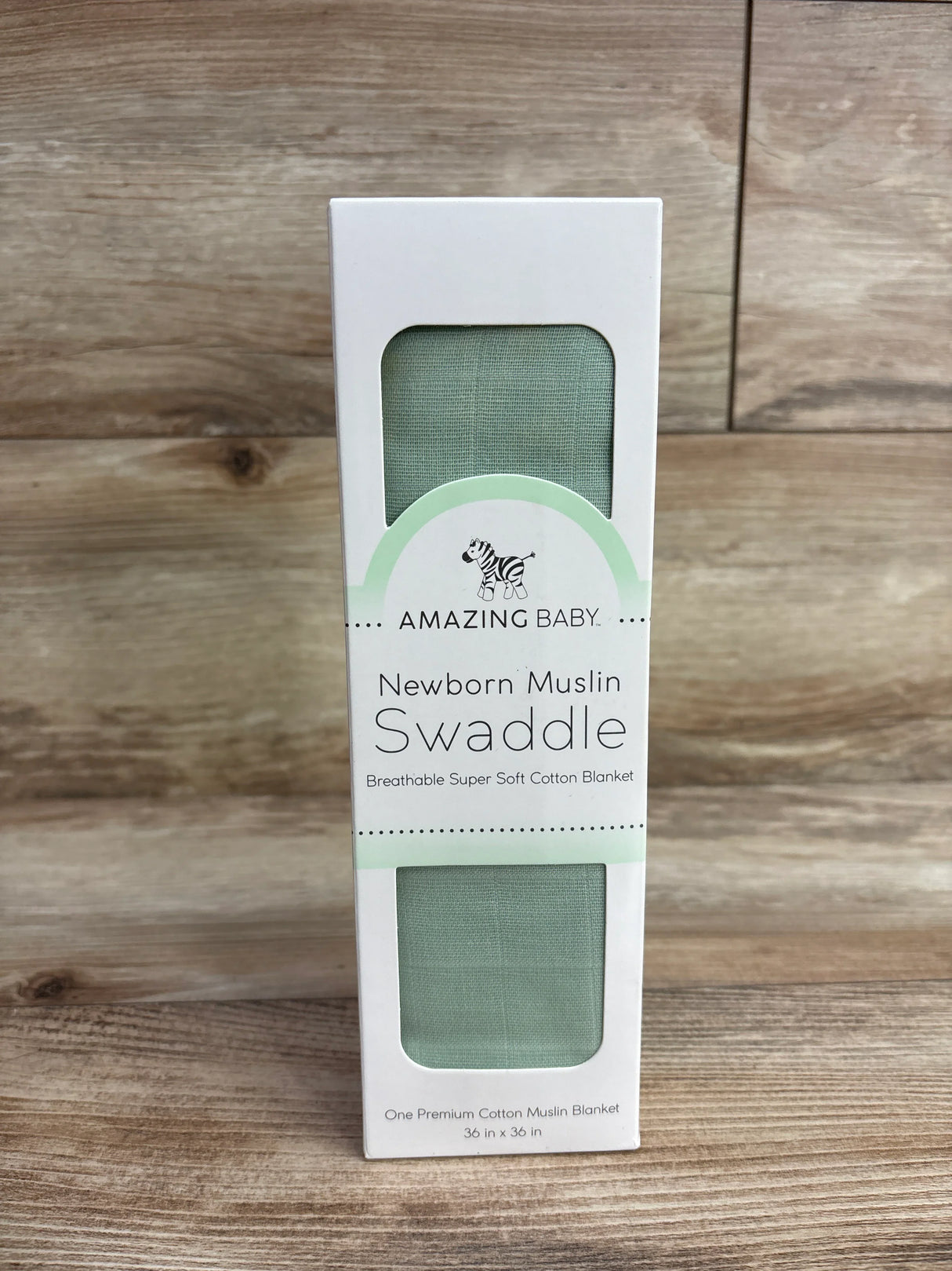 NEW Amazing Baby Muslin Swaddle Blanket in Sage 36"x36"