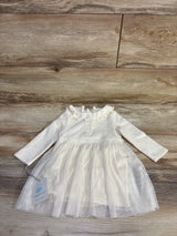 NEW Cloud Island 2pc Long Sleeve Knit Dress & Bloomers Ivory sz 12m