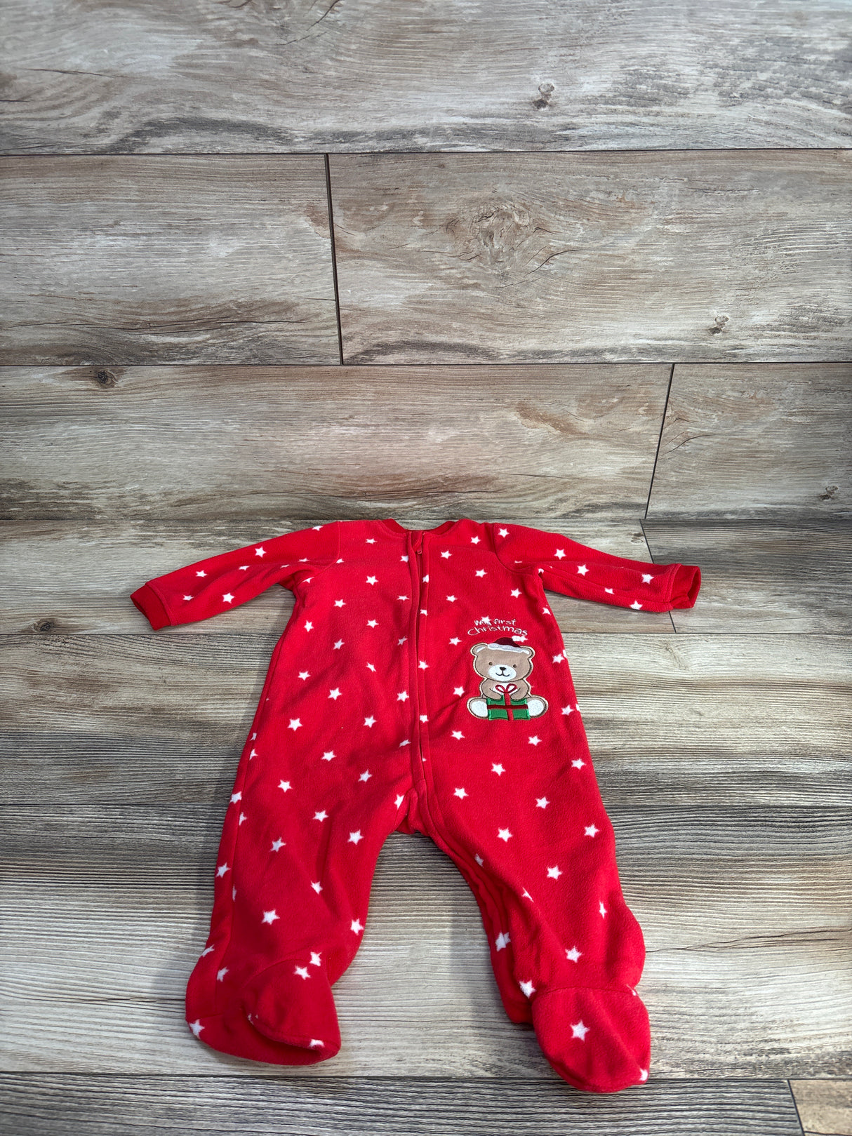 Little Me Star Print Blanket Sleeper Red sz 6m