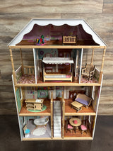 Kidcraft Wooden Classic Charlotte Dollhouse with 14 Accessories