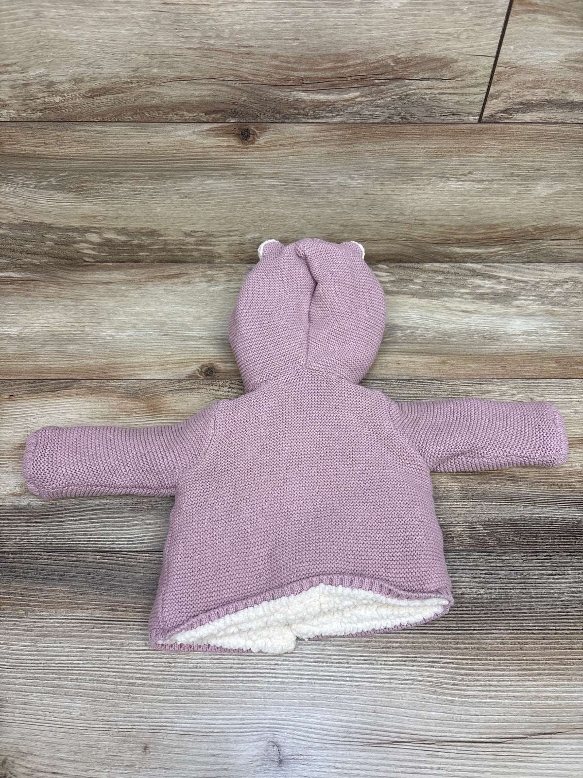Carter's Sherpa Lined Knit Hooded Button-Up Cardigan Pink sz 3m