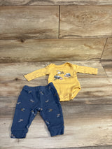 Pekkle 2pc Construction Bodysuit & Bottoms Set Yellow sz 3m