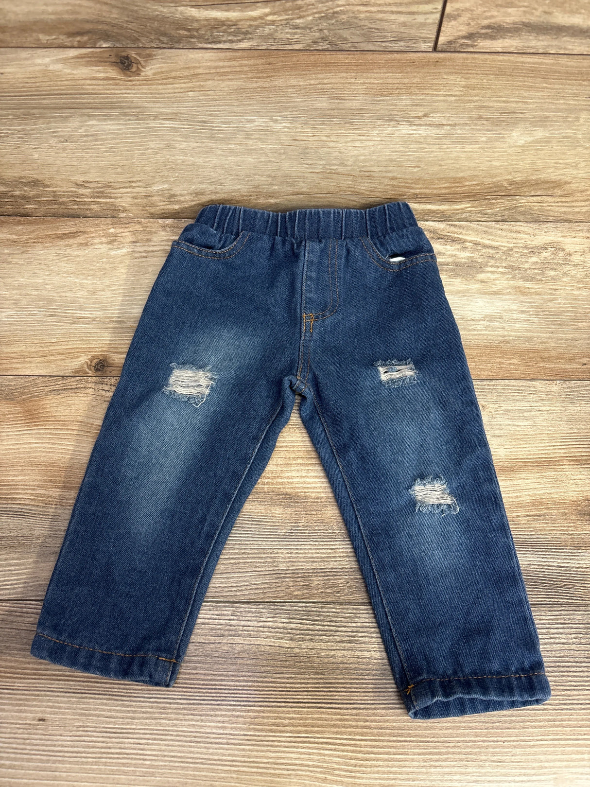 Distressed Pull On Jeans Blue sz 12-18m