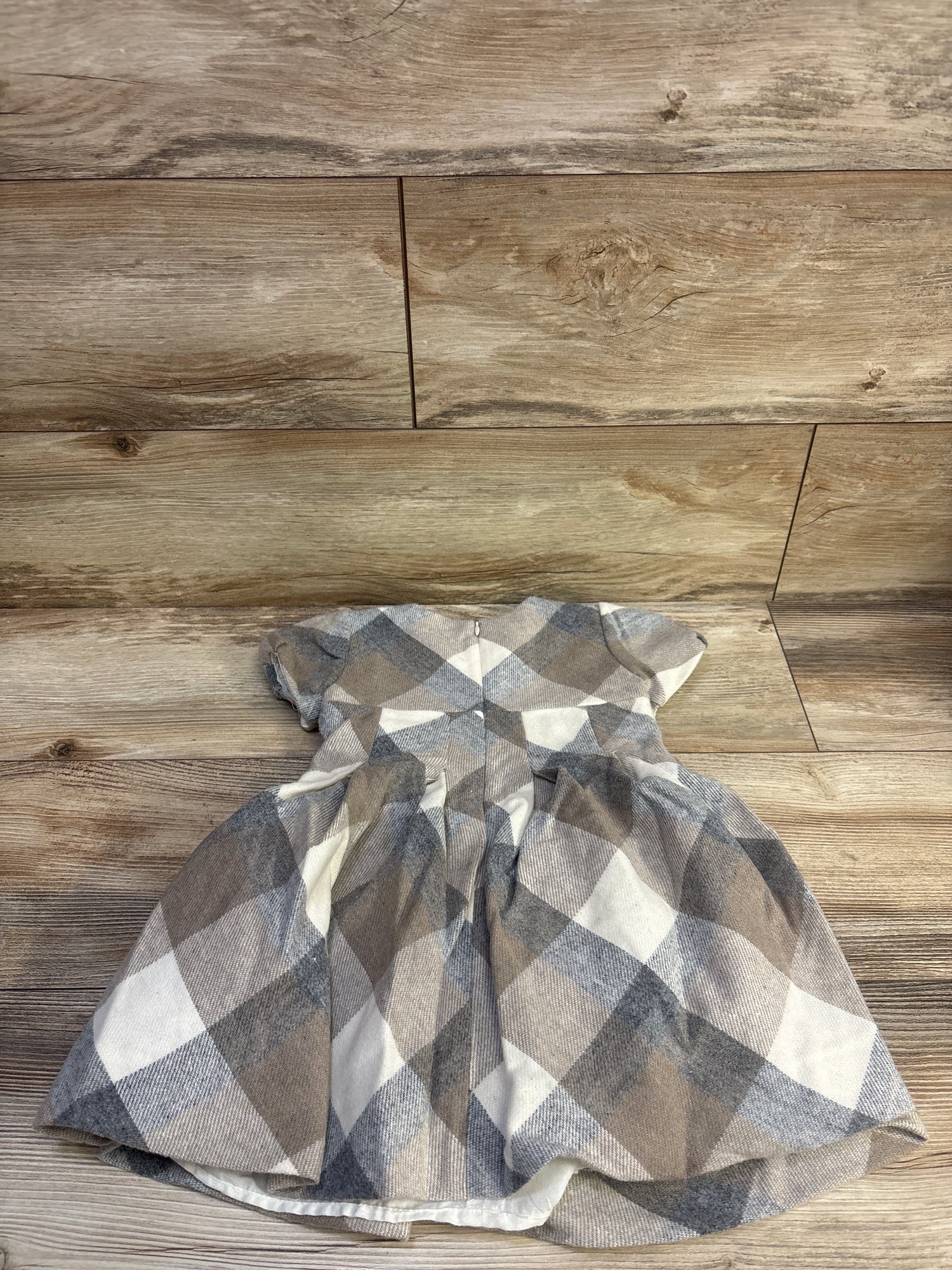 Mayoral Plaid Wool-Blend Dress Beige sz 3T