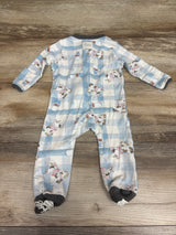 Burt's Bees Baby Cow Print Sleeper Blue sz 0-3m