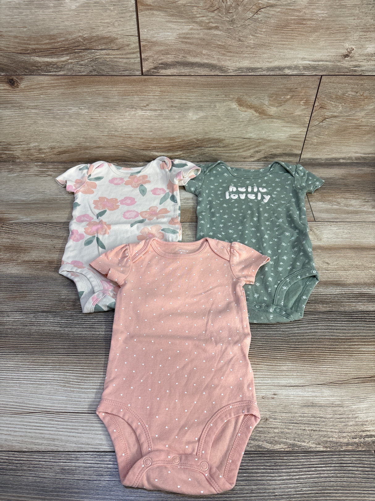 Carter's 3pk Bodysuits Peach sz 6m