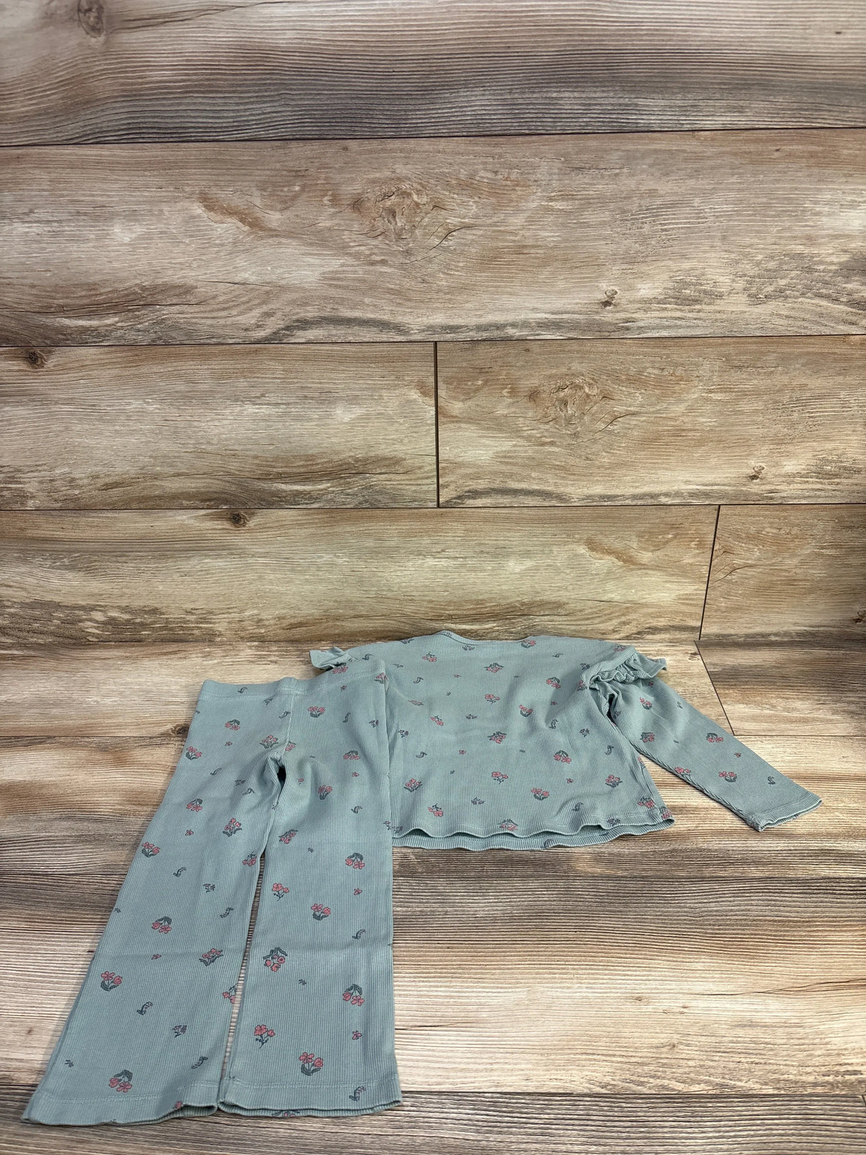 Carter's 2pc Ribbed Long Sleeve Shirt & Pants Set Green sz 3T
