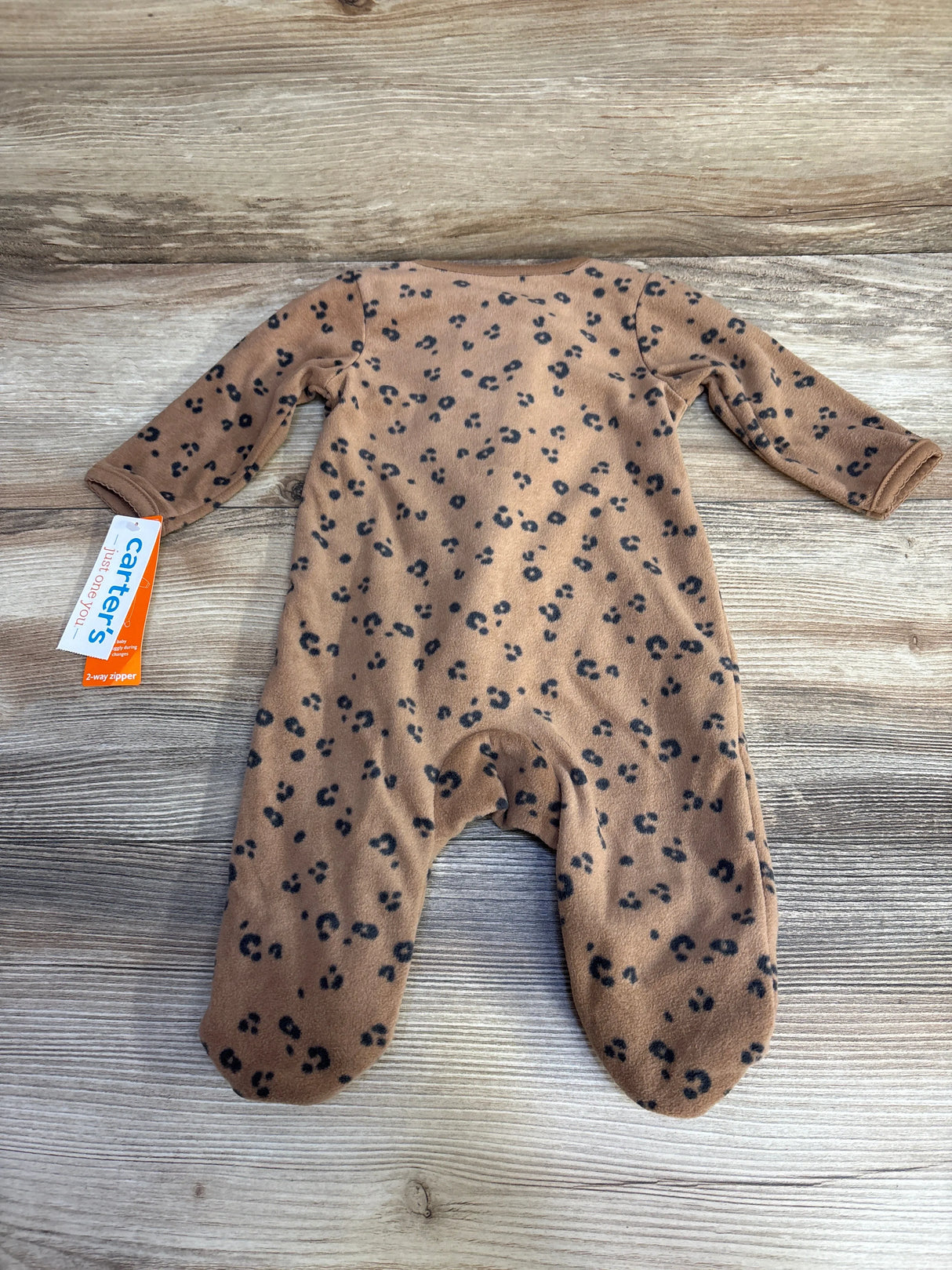 NEW Just One You Leopard Print Blanket Sleeper Brown sz 3m - Me n Mommy To Be