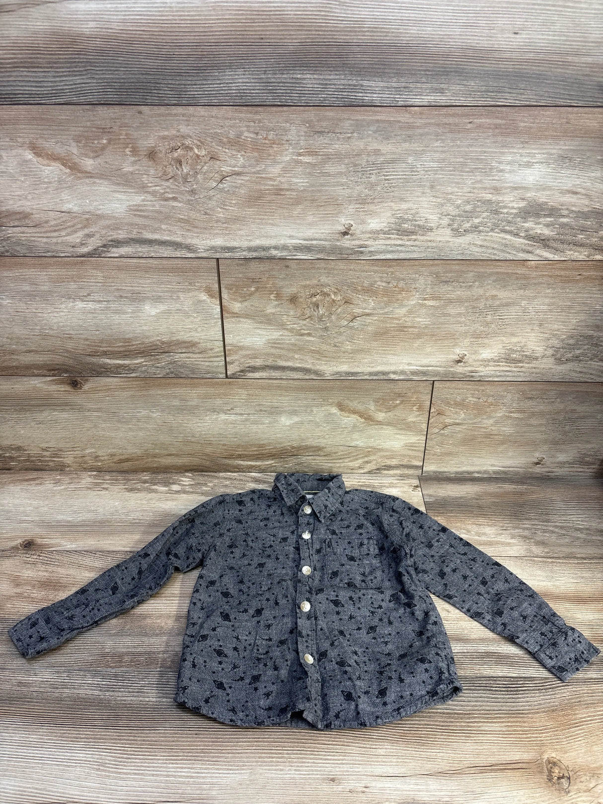 Sovereign Code Space Button Up Shirt Grey sz 4T