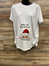 NEW Maternity Baby First Christmas On The Inside Shirt White sz XXL