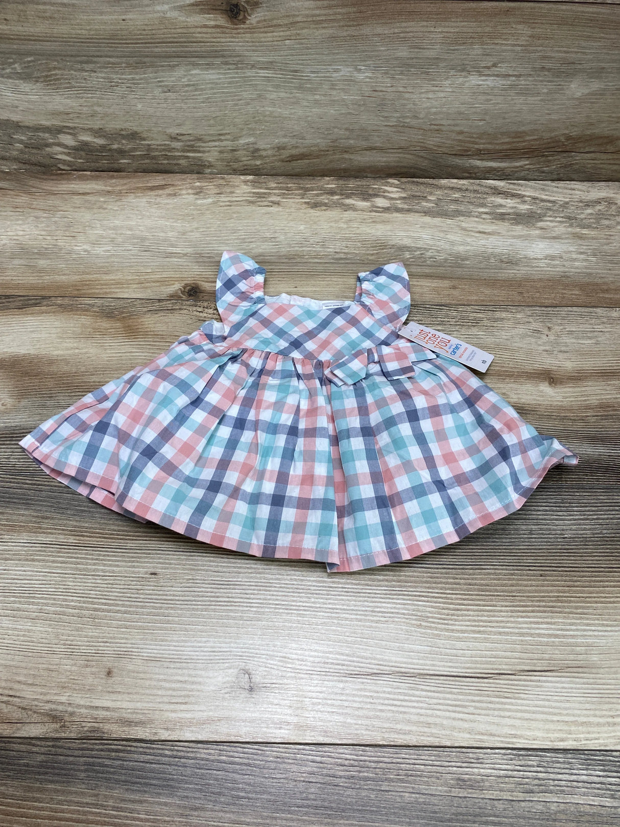 NEW Just One You 2pc Plaid Dress & Bloomers White sz Newborn