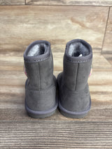 Children's Place Shakey Heart Faux Suede Boots Grey sz 5c