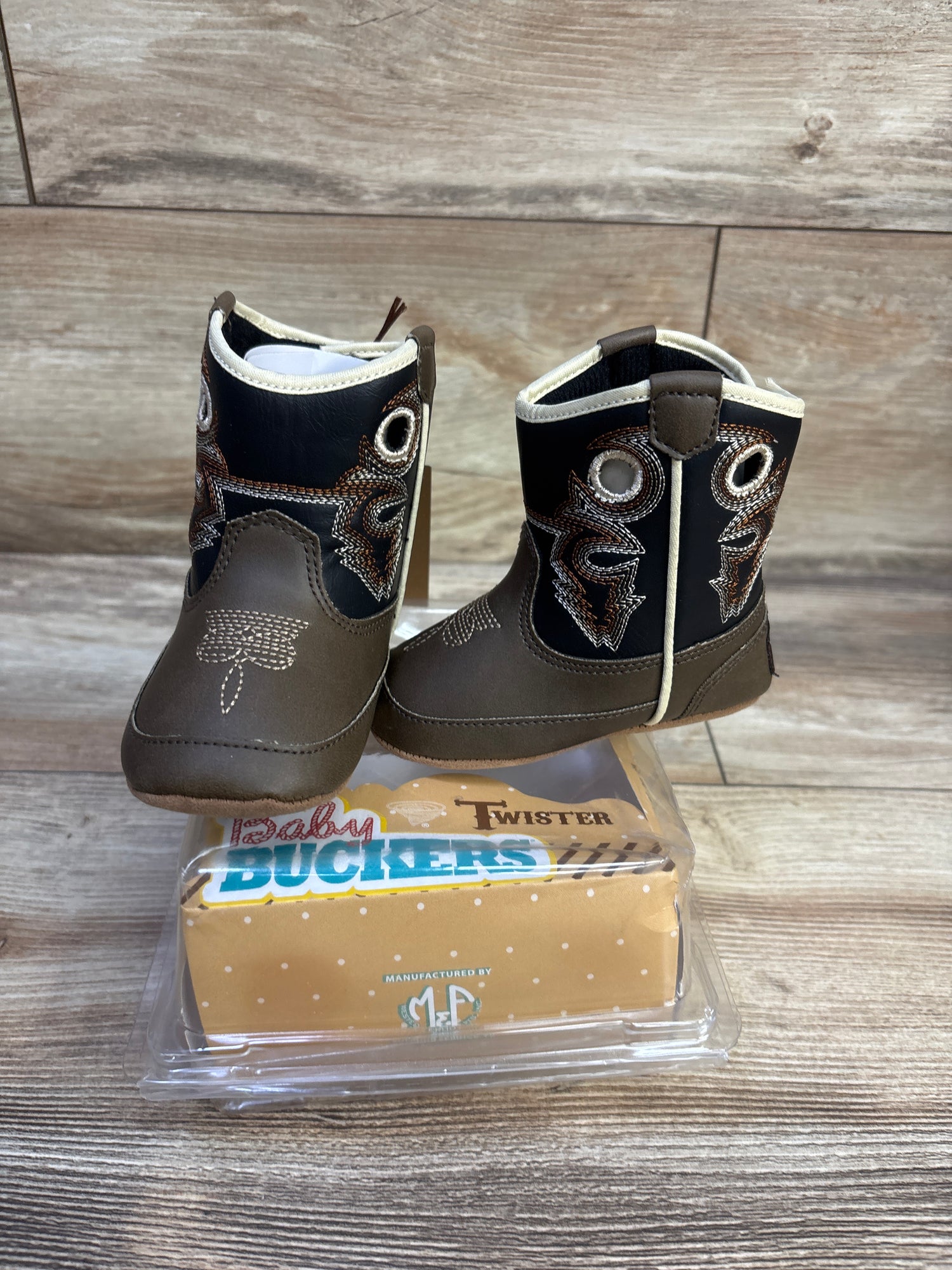 NEW Baby Buckers Twister Boots Brown sz 4c