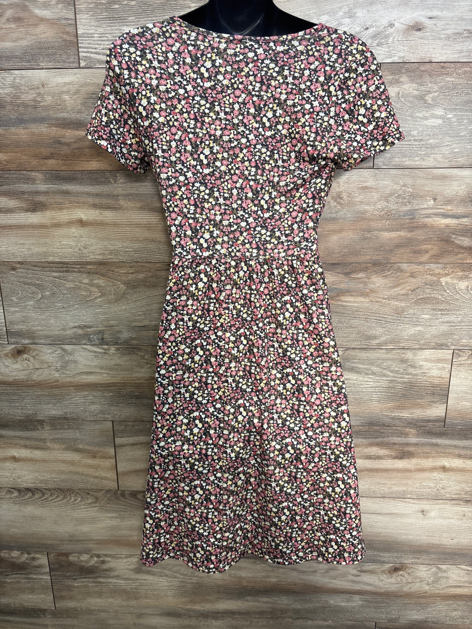 OUGES Red Floral Nursing Dress Black sz Small