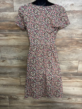 OUGES Red Floral Nursing Dress Black sz Small