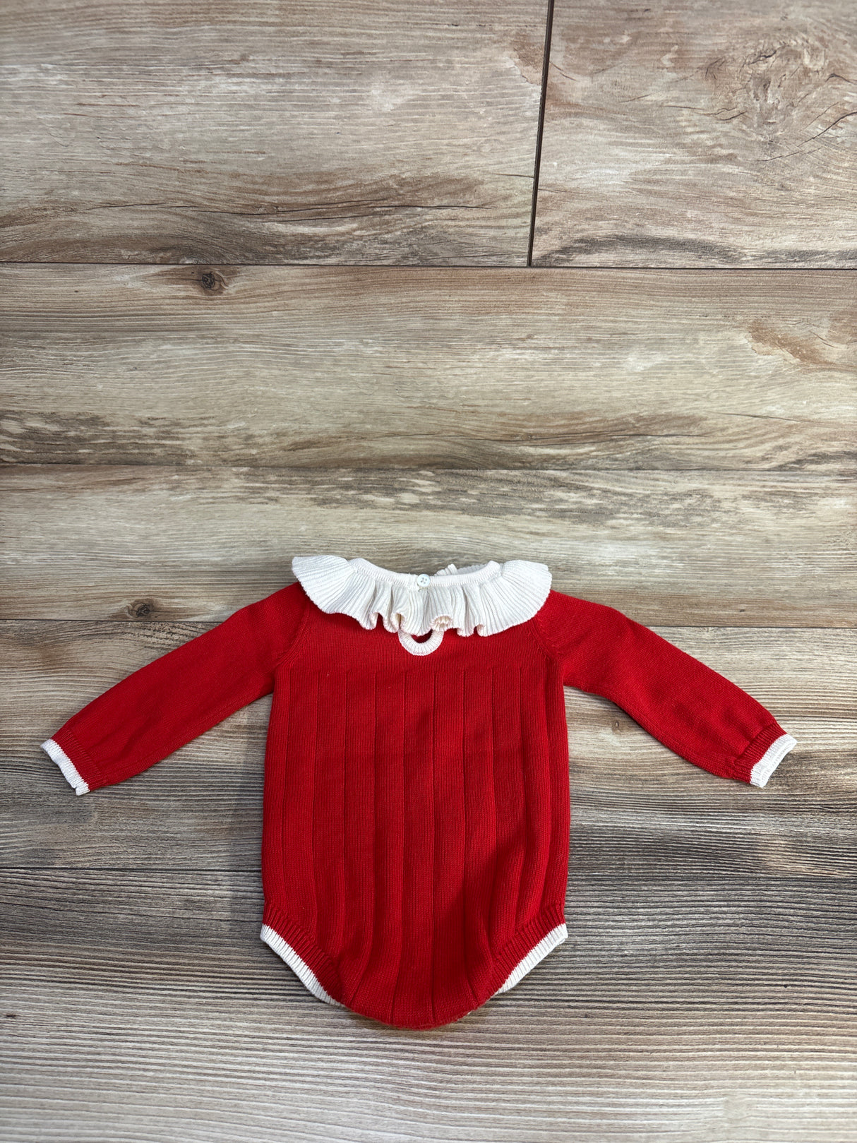 Cat & Jack Ruffle Sweater Romper Red sz Newborn