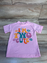 IDOPARAS I'm Two Cute Shirt Pink sz 2T