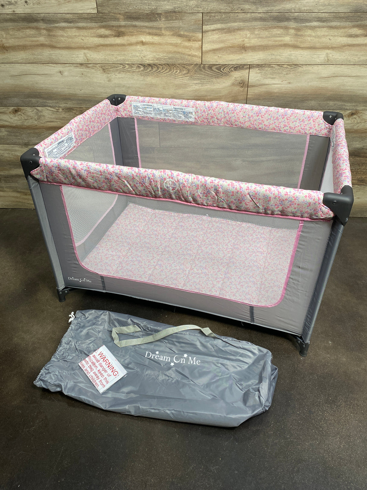 NEW Dream On Me Zodiak Portable Play Yard in Pink and Grey