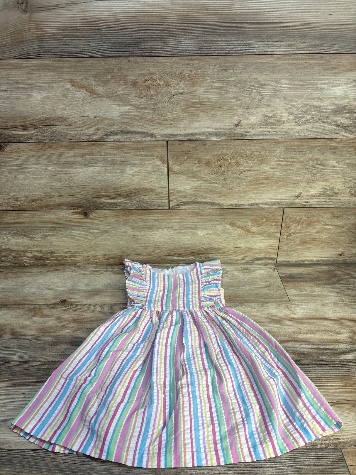 B by Bonnie Jean Striped Seersucker Dress White sz 4T