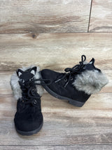Fabkids Fur Lined Cat Face Boots, Black sz 7c