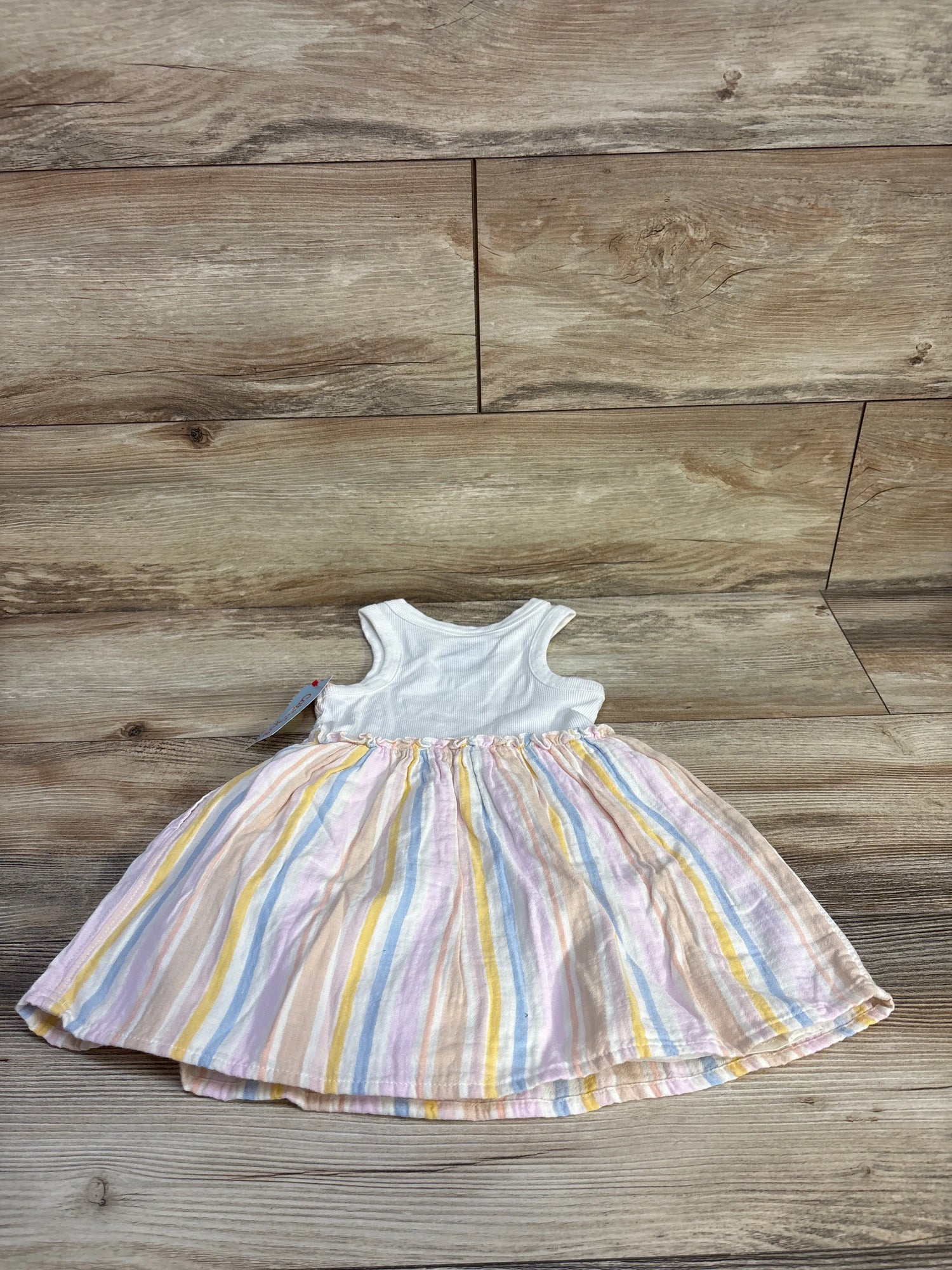 NEW Cat & Jack Striped Multicolored Tank Dress White sz 2T